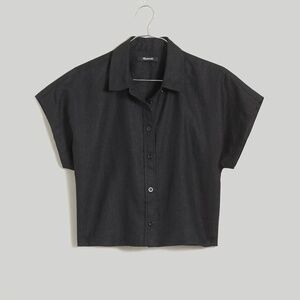 Madewell cropped linen dolman shirt, S
